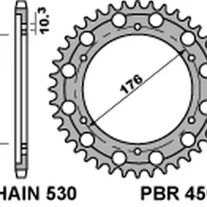 Cenová Bomba PBR zadní řetězové kolo 4562 46 C45 HONDA CB 1000R '08-'18 (JTR1340.46) (ŘETĚZ 530) (STD.+2) (MADE IN ITALY)